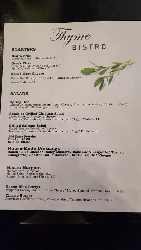 Thyme Bistro Menu image 2