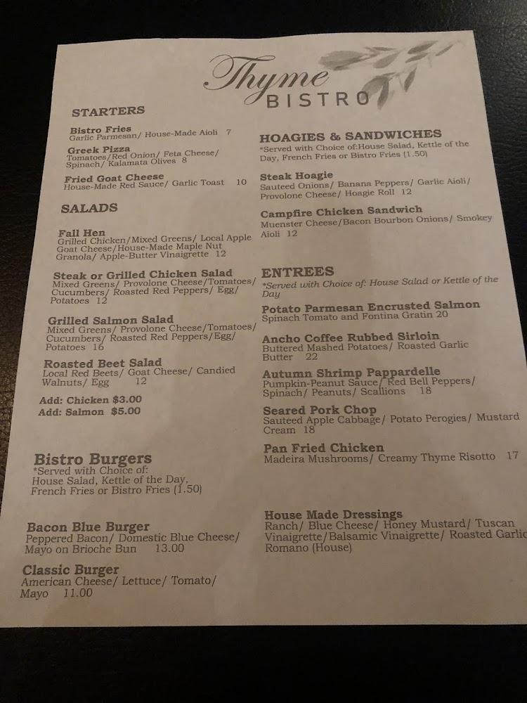 Thyme Bistro Menu image 4